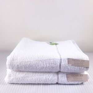 Rachel Zoe Bath Towel Set White 2 PCS Cotton Modal NEW